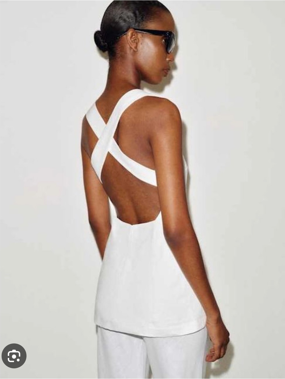 Reformation White Cross-Back Linen Shirt